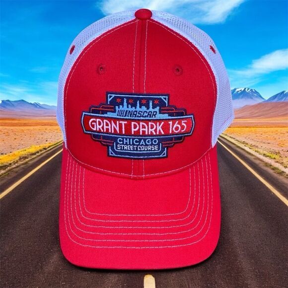 NWT New NASCAR Chicago Street Race Grant Park 165 Red/White Baseball Cap/Hat OS - Picture 1 of 10